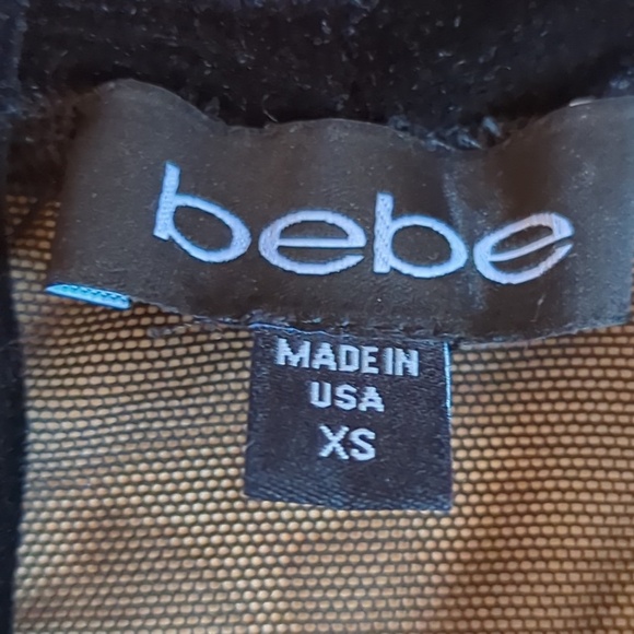 Bebe Black Sheer Velvet Top XS - Picture 2 of 6